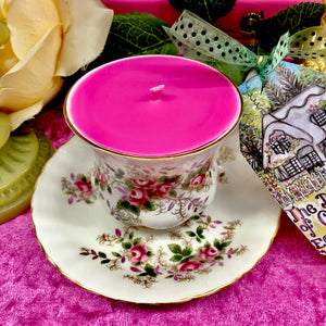 Beautiful Royal Albert ‘Lavender Rose’ Coffee Cup scented Soy Candle