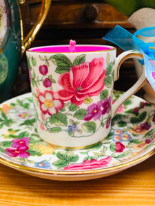 Beautiful Crown Staffordshire ‘One thousand Flowers’ coffee cup Soy Vegan candle