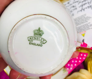 Rare & Beautiful 1905 ‘Aynsley’ Hand painted Pink rose Teacup trio Scented Soy Candle